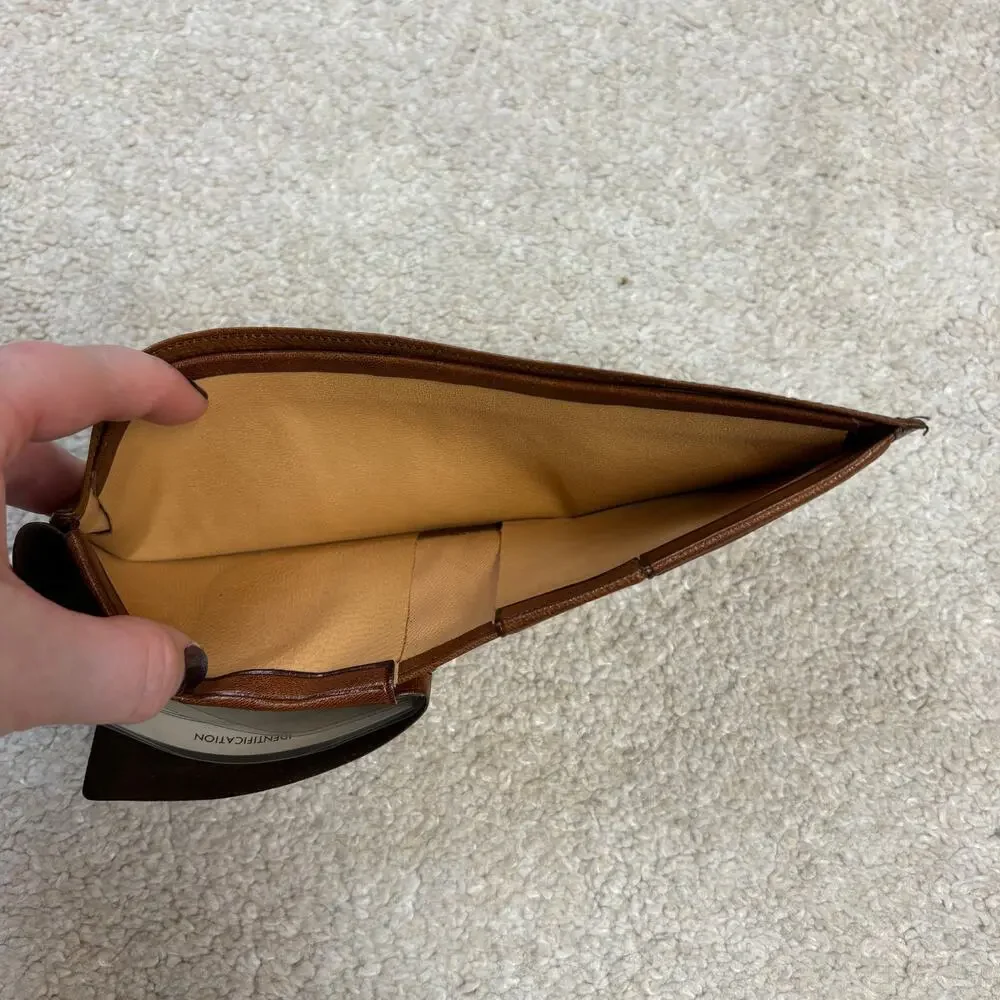 NIB Vintage Presentation Brown Hand Glazed Cabretta Leather Wallet